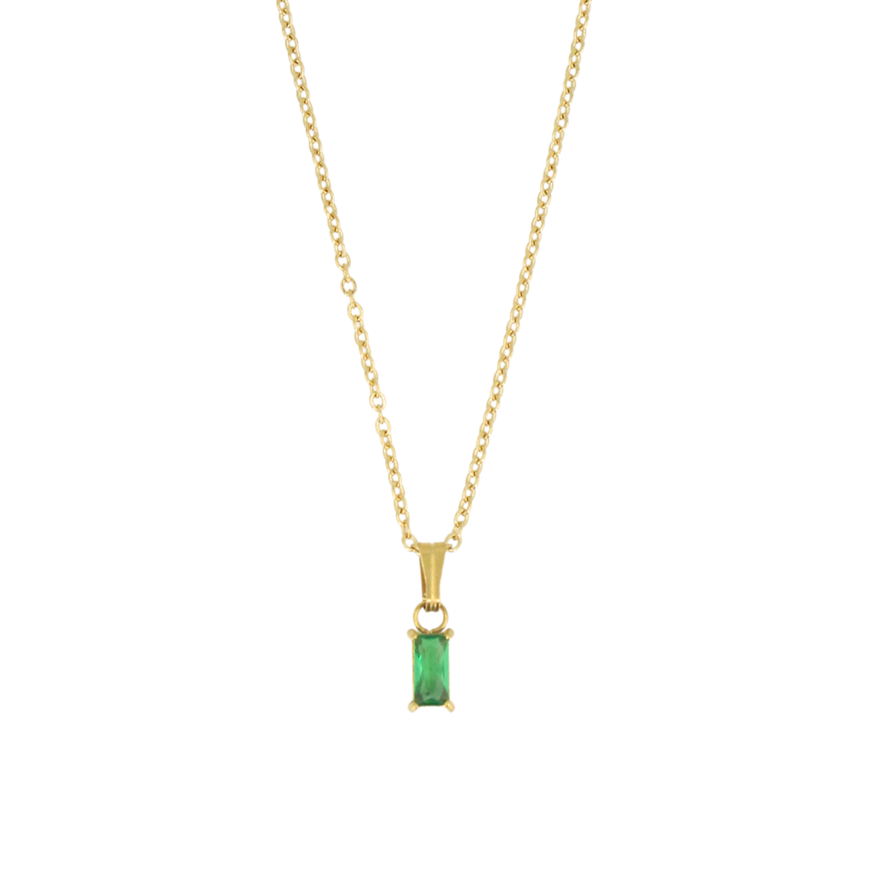 Dainty Emerald Diamond Necklace