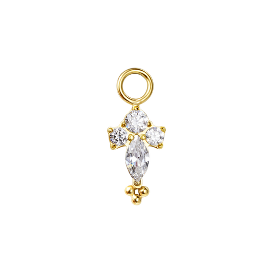 White Snow Cross Charm