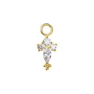 White Snow Cross Charm