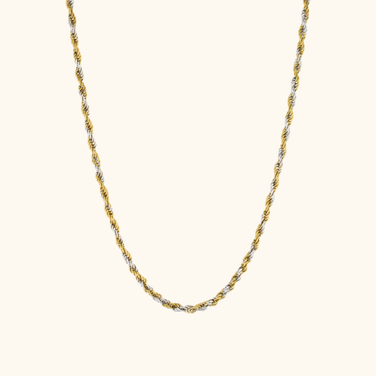 Two Toned Rope Chain Necklace