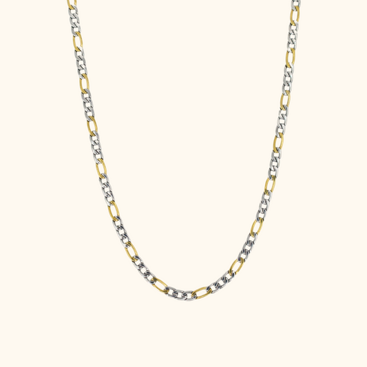 Two Toned Figaro Chain Necklace