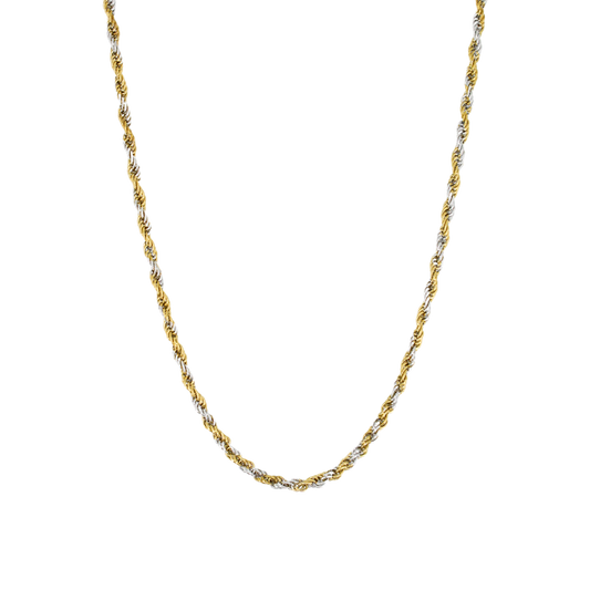 Two Toned Rope Chain Necklace