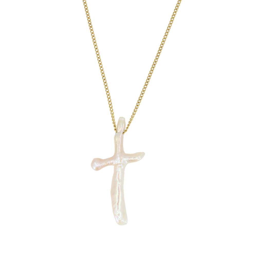 Pearl Cross Necklace – Stay Golden HI Jewelry