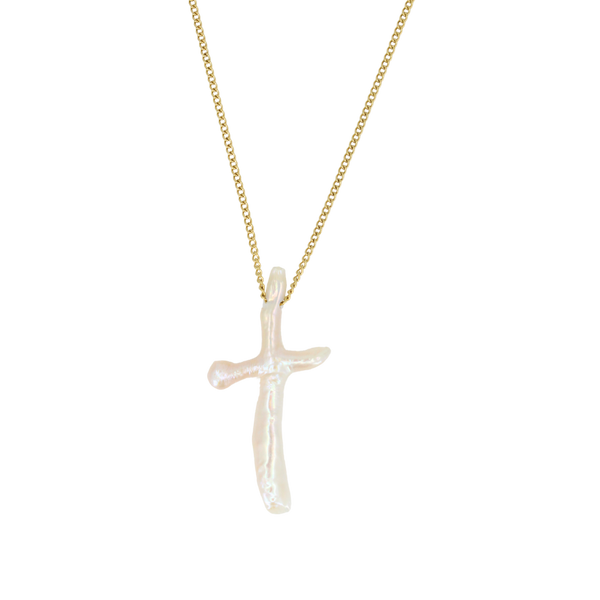 Pearl Cross Necklace – Stay Golden HI Jewelry