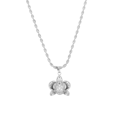 
Orchid Flower Necklace in silver