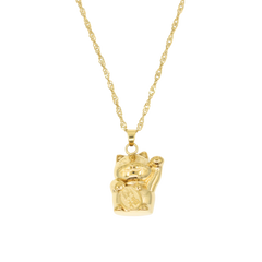 Lucky Cat Happiness Necklace (18in + 3in)