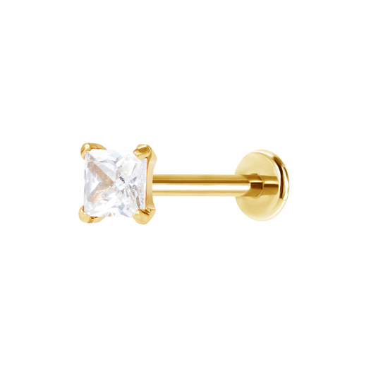 Princess Cut Flatback Stud