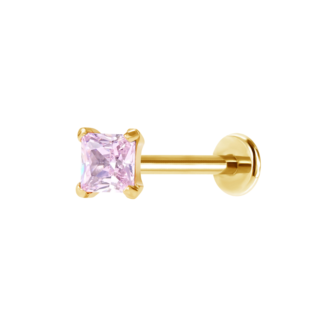 Princess Cut Flatback Stud