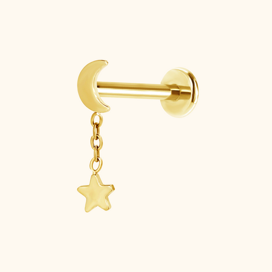 Starlit Moon Drop Flatback Stud
