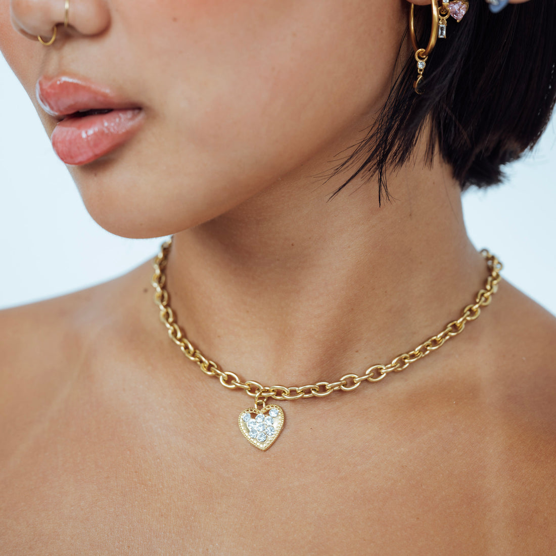 
Iced Out Sweetheart Choker