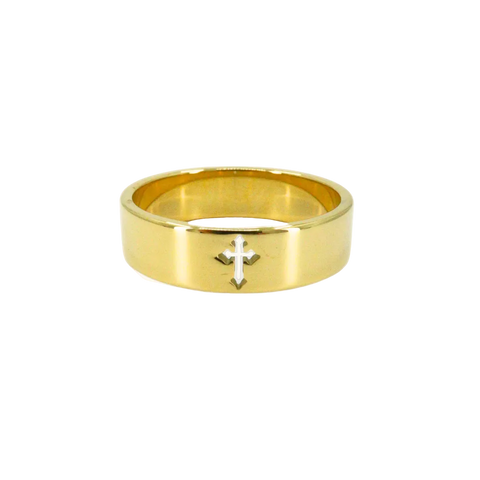 Chrome Cross Ring (single)