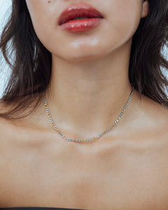 
Two Tone Figaro Chain Necklace