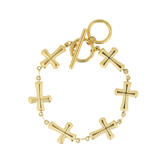 Puffy Cross Bracelet