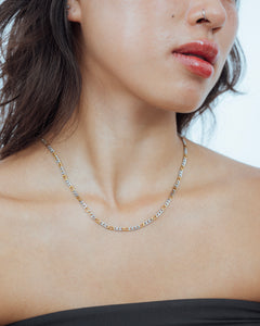 
Two Tone Figaro Chain Necklace