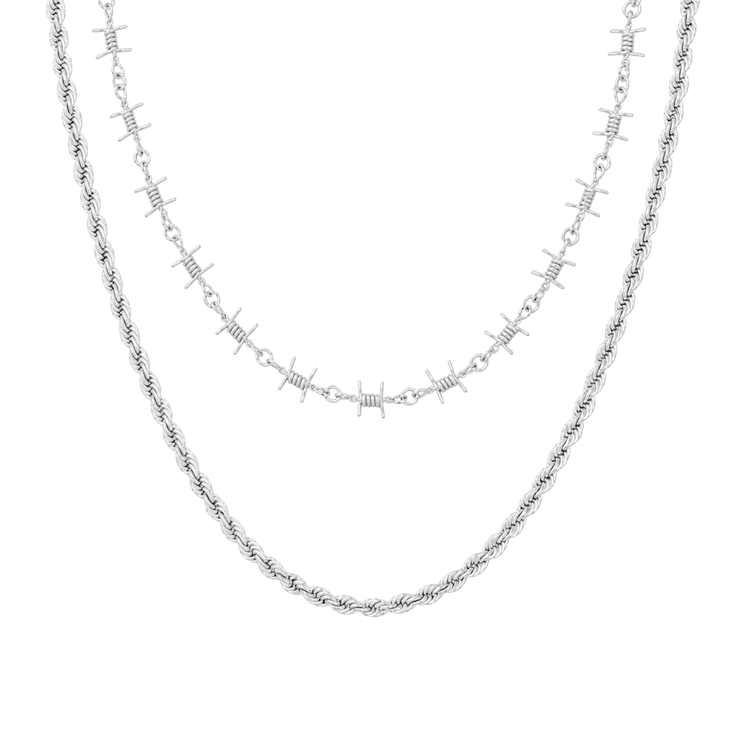 
Barbed Wire Necklace Set