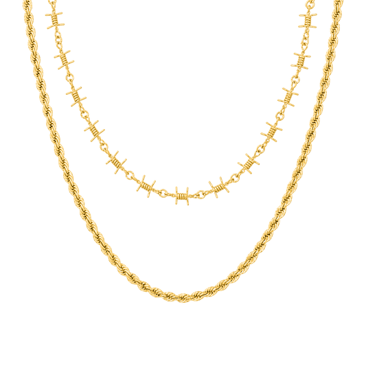 
Barbed Wire Necklace Set