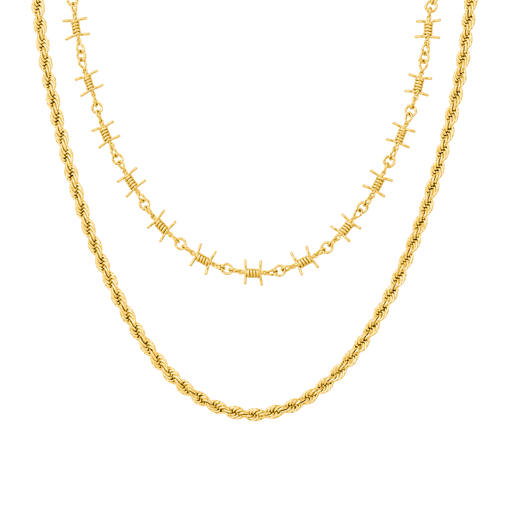 Barbed Wire Necklace Set