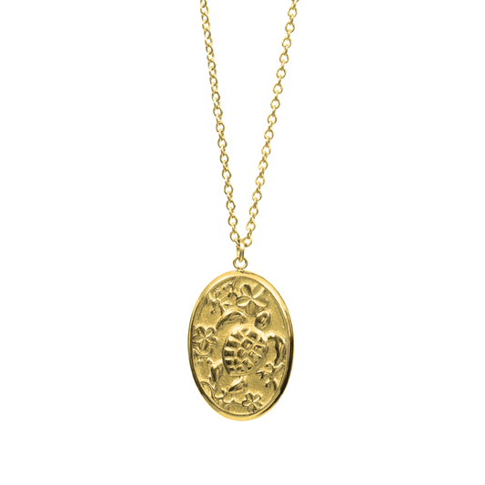 Coral Bloom Turtle Necklace