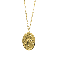 
Coral Bloom Turtle Necklace