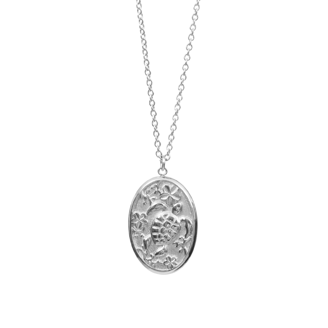 
Coral Bloom Turtle Necklace