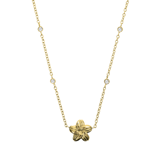 Cowrie Plumeria Diamond Necklace
