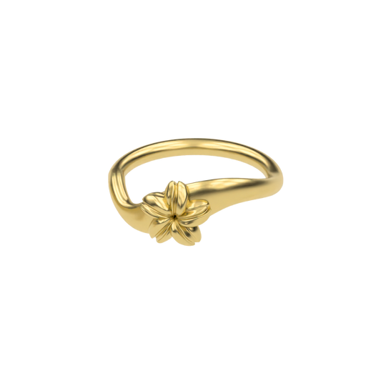 Cowrie Plumeria Ring