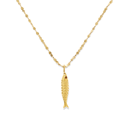 Crimson Gaze Fish Necklace