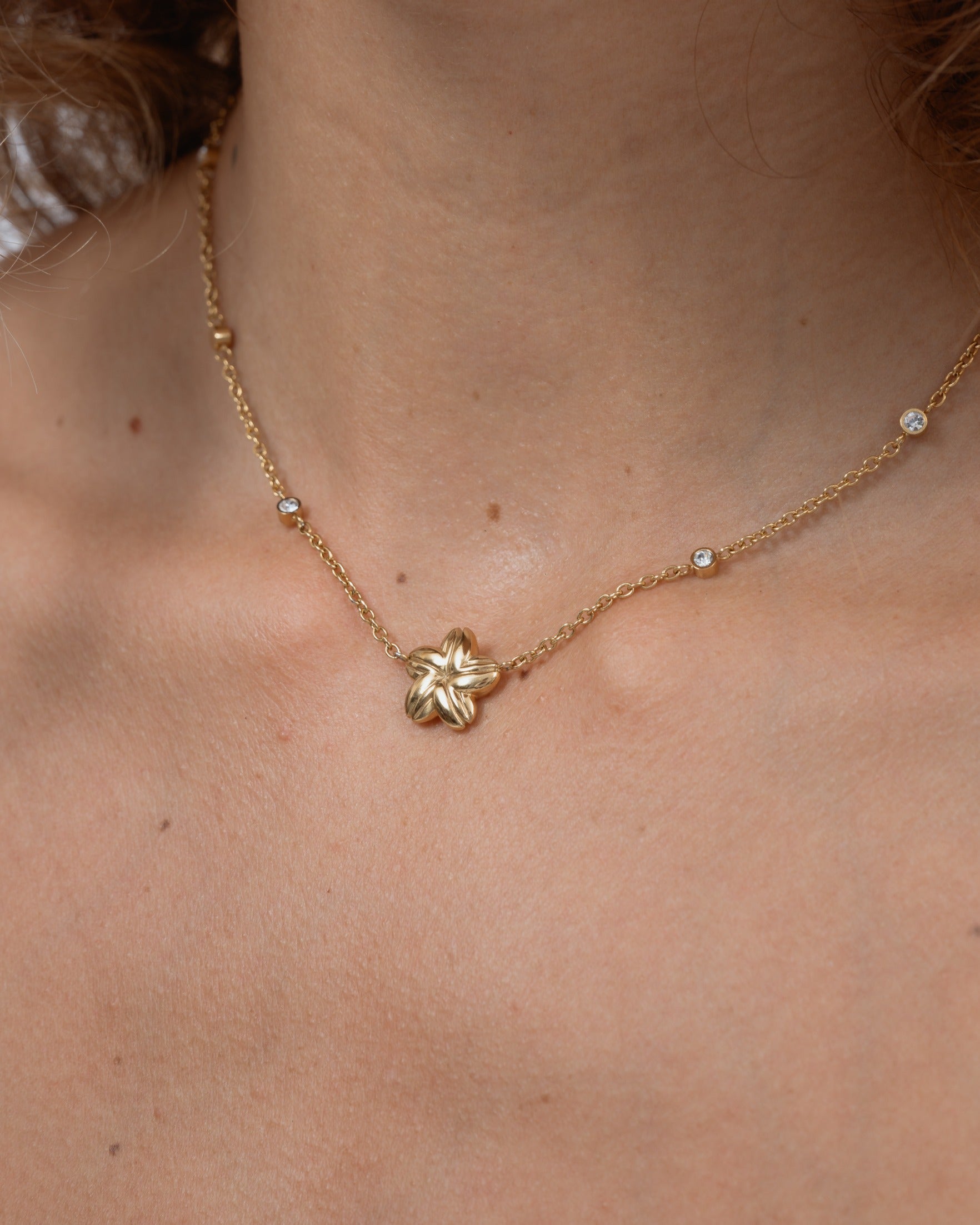 Cowrie Plumeria Diamond Necklace
