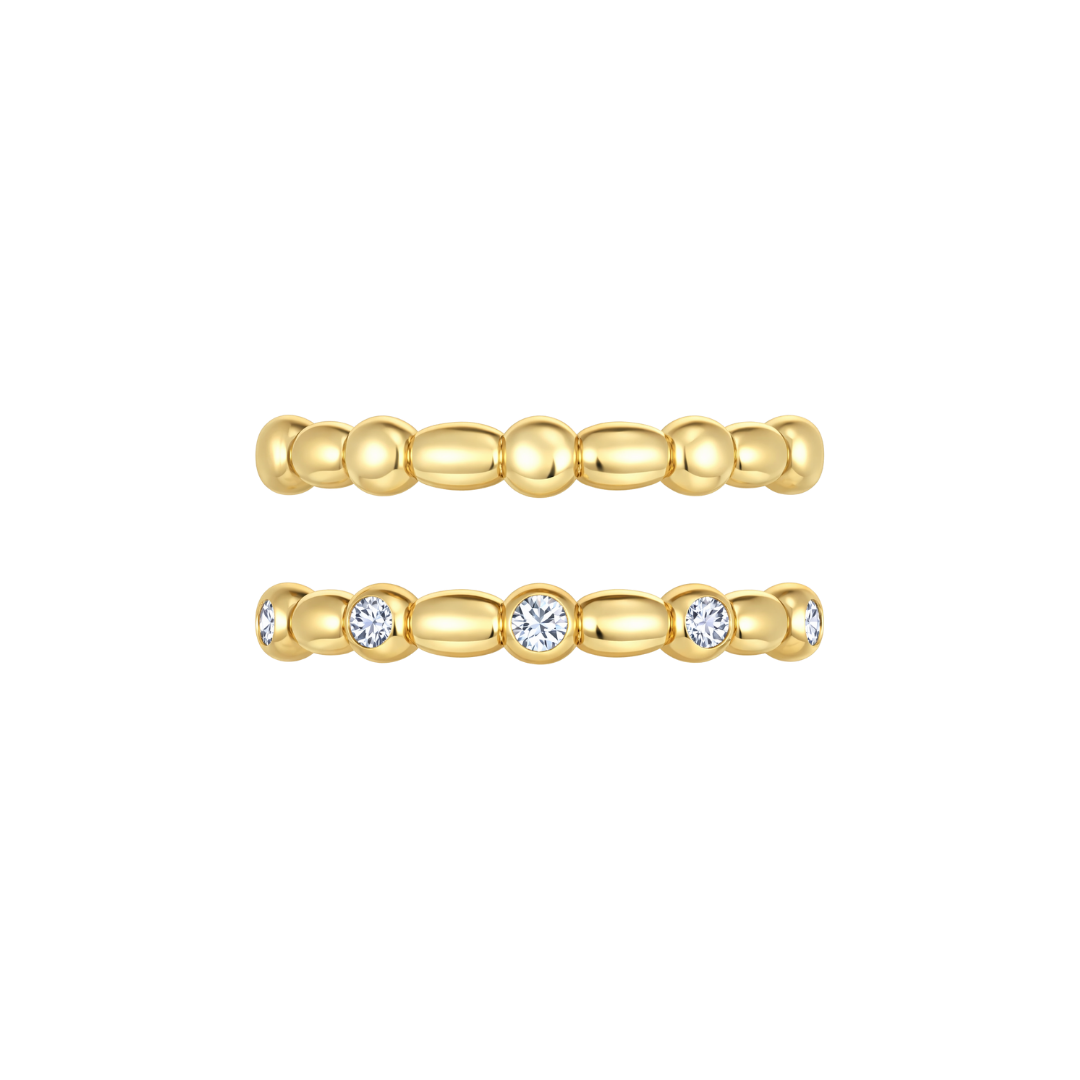 Diamond Bezel Ring Set