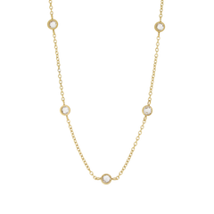 Diamond Bezel Satellite Necklace (15in + 2in)