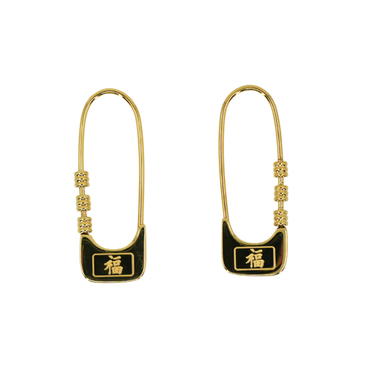 Lucky Knot Safety Pin Earring