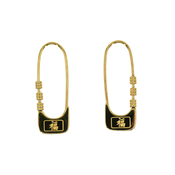 Lucky Knot Safety Pin Earring