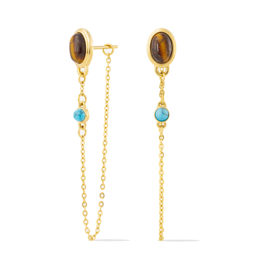 Tiger's Eye Chain Earring