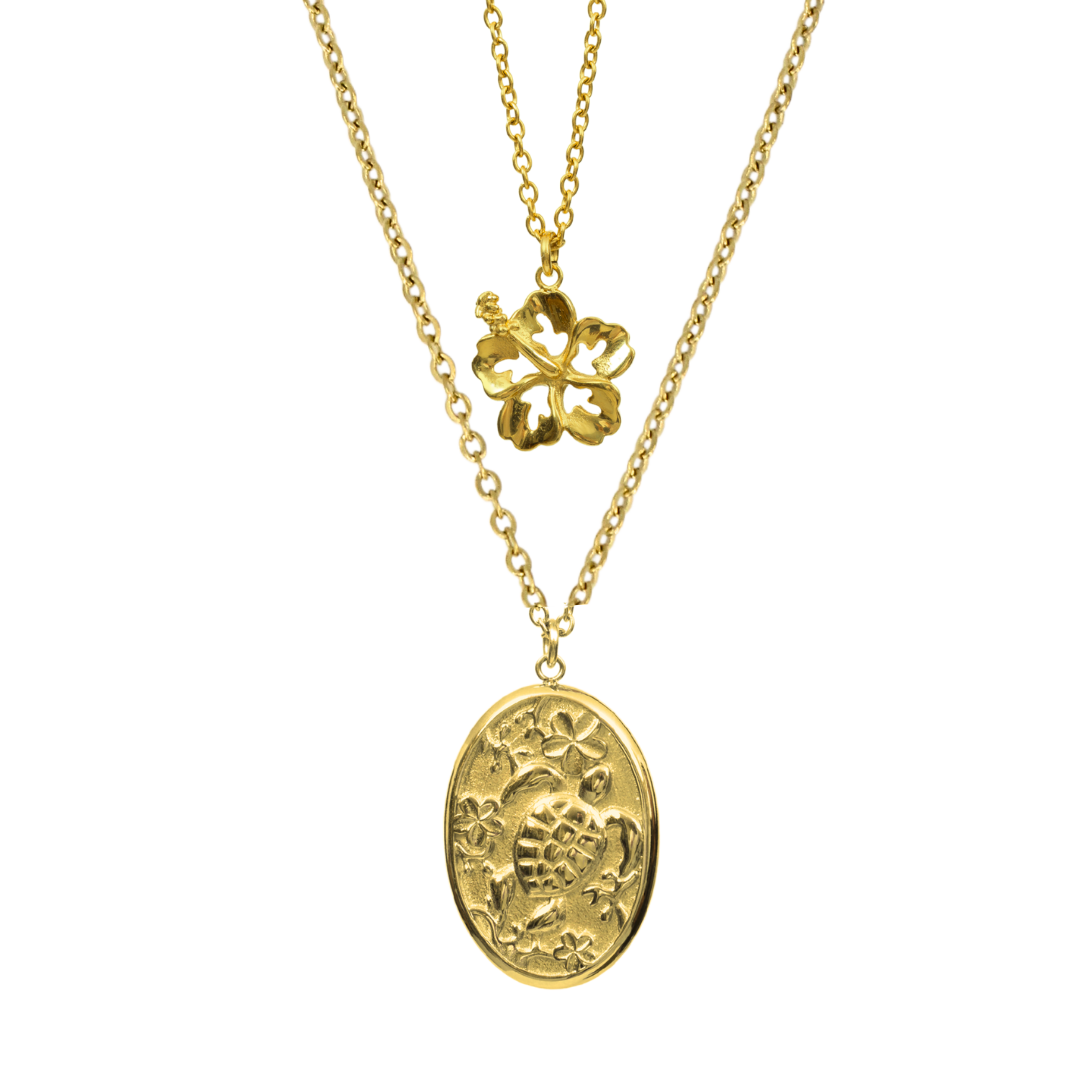 New Year New Bloom Turtle Necklace Set