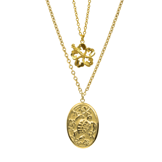 New Year New Bloom Turtle Necklace Set