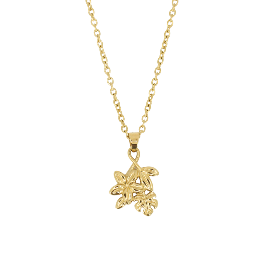 monstera necklace Plumeria Monstera Necklace SILVER