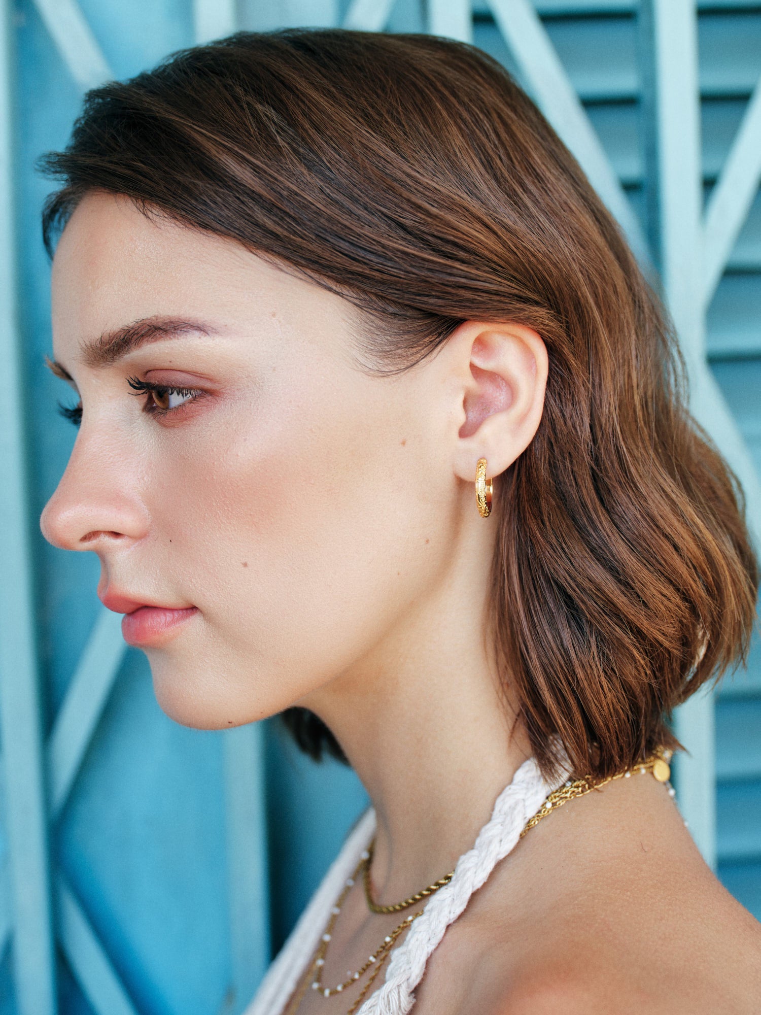 
Plum Blossom Happiness Hoop Earring