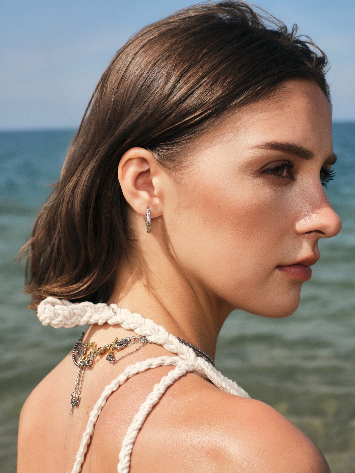 
Plum Blossom Happiness Hoop Earring