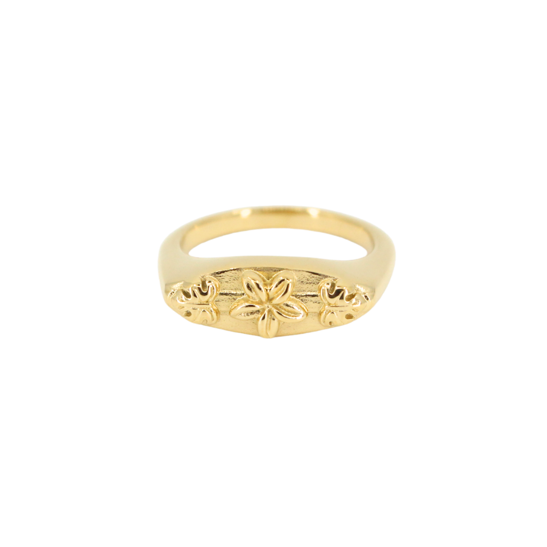 Surfboard Plumeria Monstera Ring