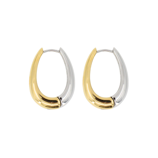 Two Tone Dew Drop Hoops