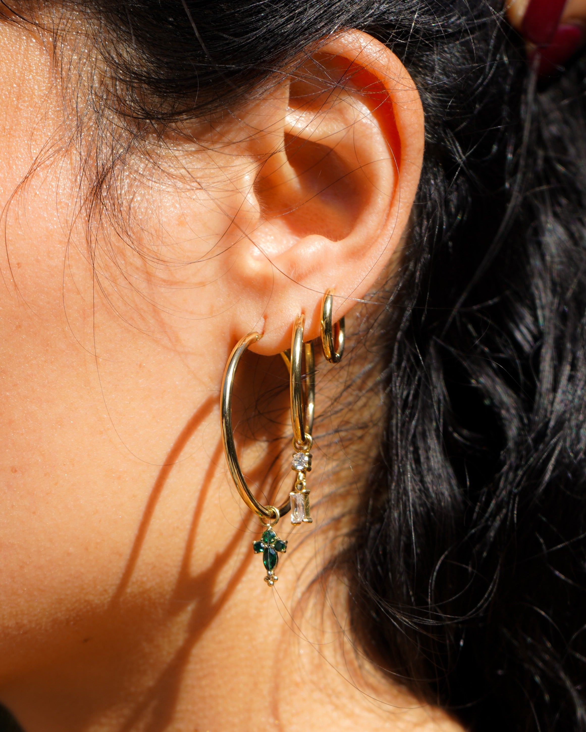 Green Snow Cross Charm