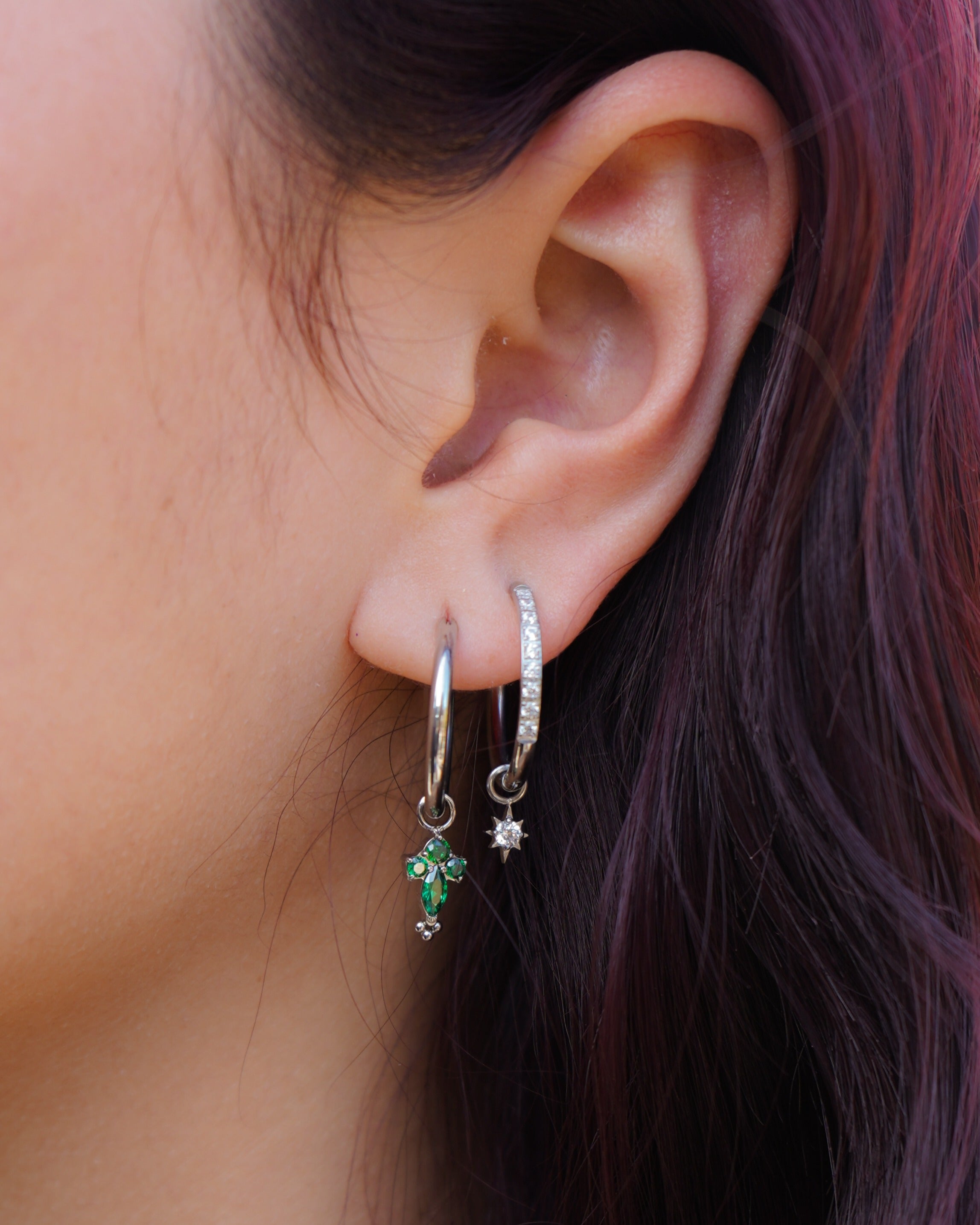 Green Snow Cross Charm