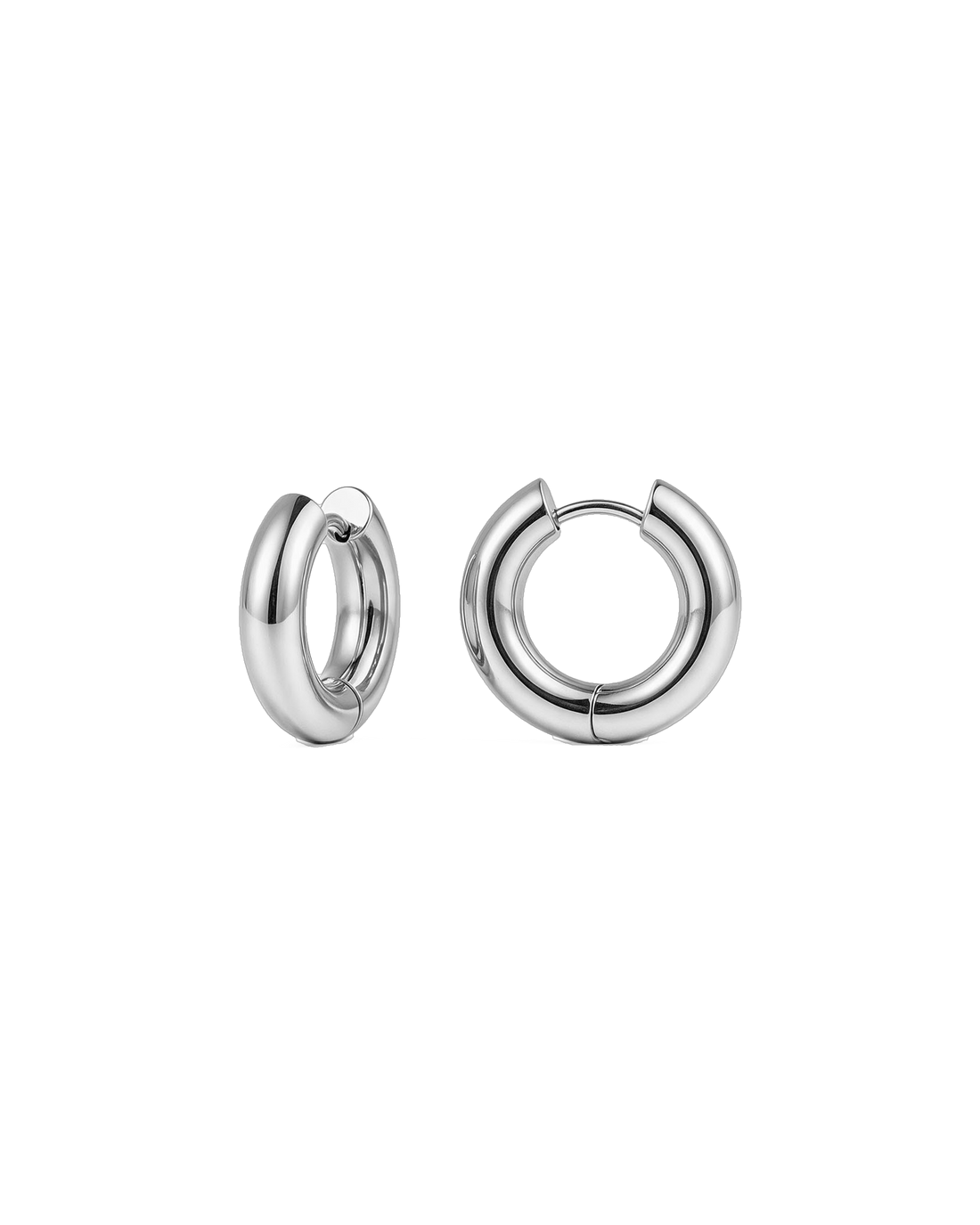 
Chunky Endless Hoops M (12mm) in silver