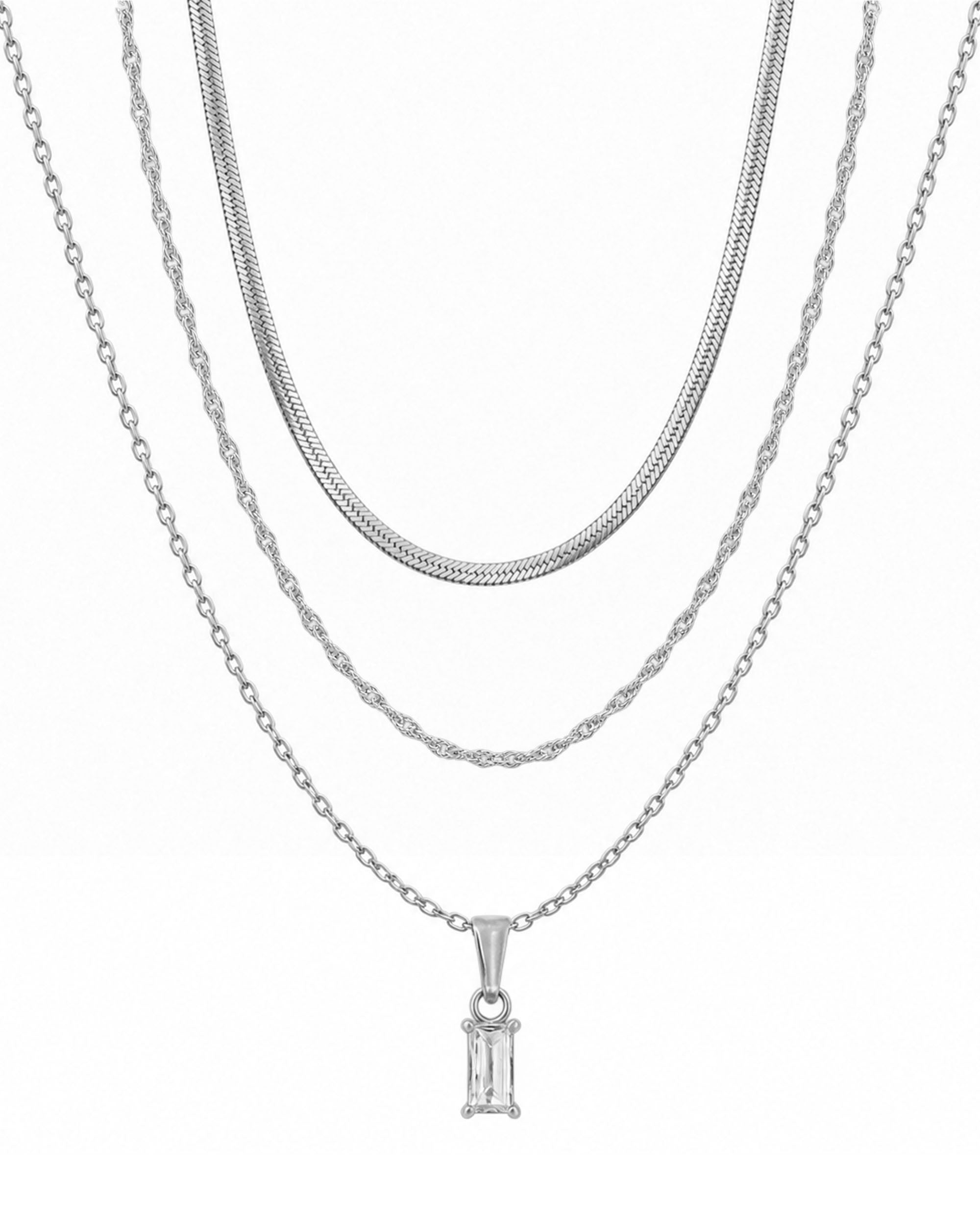 
Herringbone Emerald Set in silver