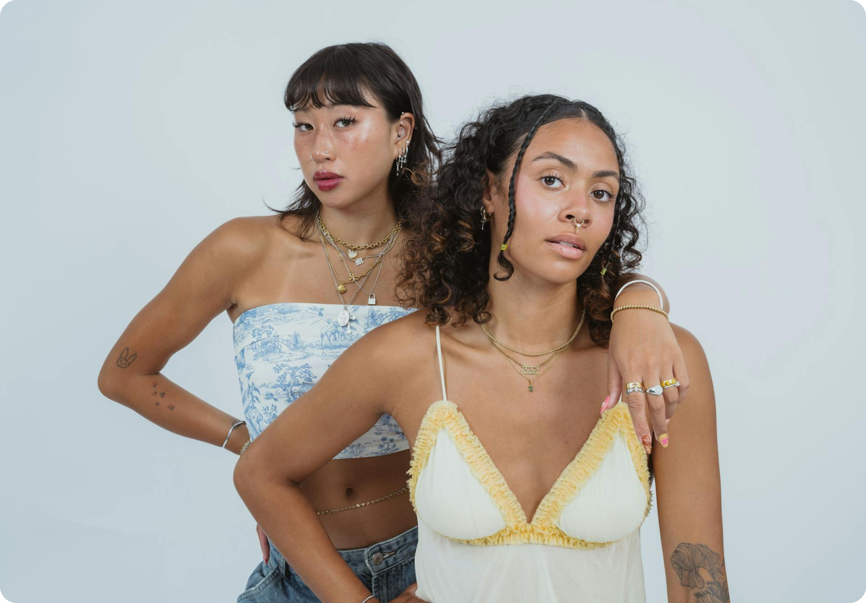 Two Toned Figaro Chain Bracelet