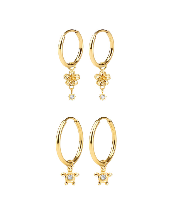 Island Charm Hoop Set