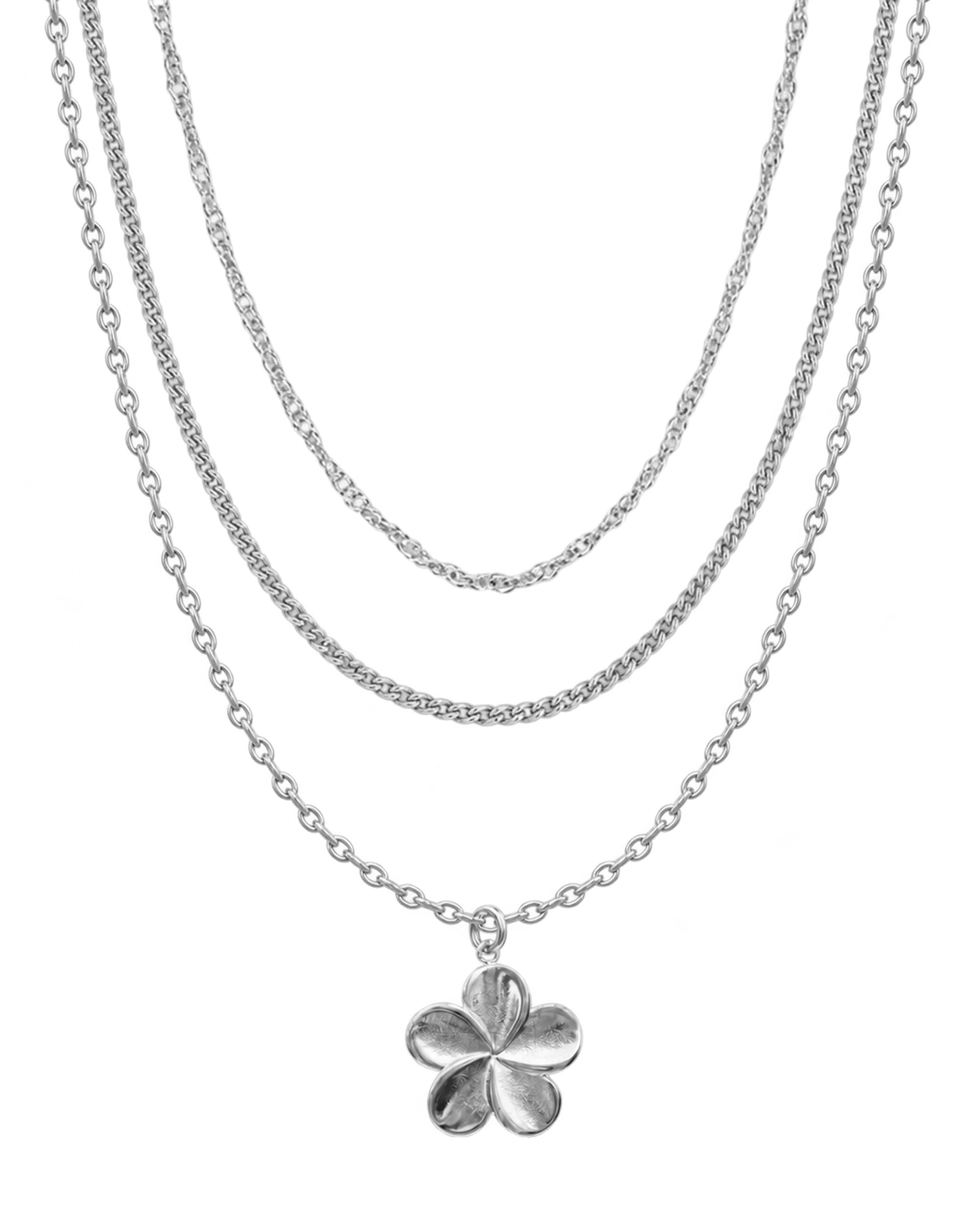 
Island Plumeria Layer Set in silver