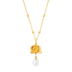 Orchid Bloom Pearl Necklace (18in + 2in)