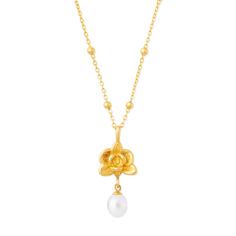 Orchid Bloom Pearl Necklace