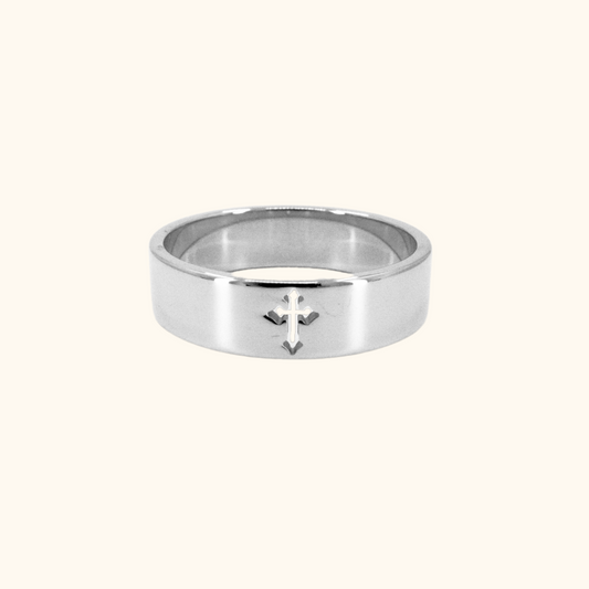 Chrome Cross Ring (single)